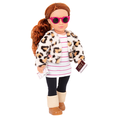 Travel outfit and accessories for 18-inch doll