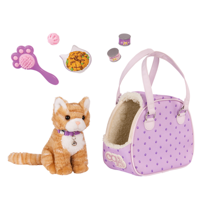 Our Generation Plush Kitten and Pet Carrier with accessories