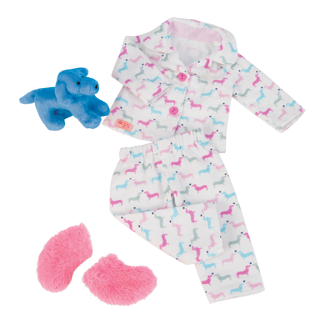 Conjunto de pijama con peluche para muñecas de 46 cm