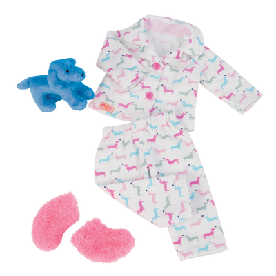 Conjunto de pijama con peluche para muñecas de 46 cm