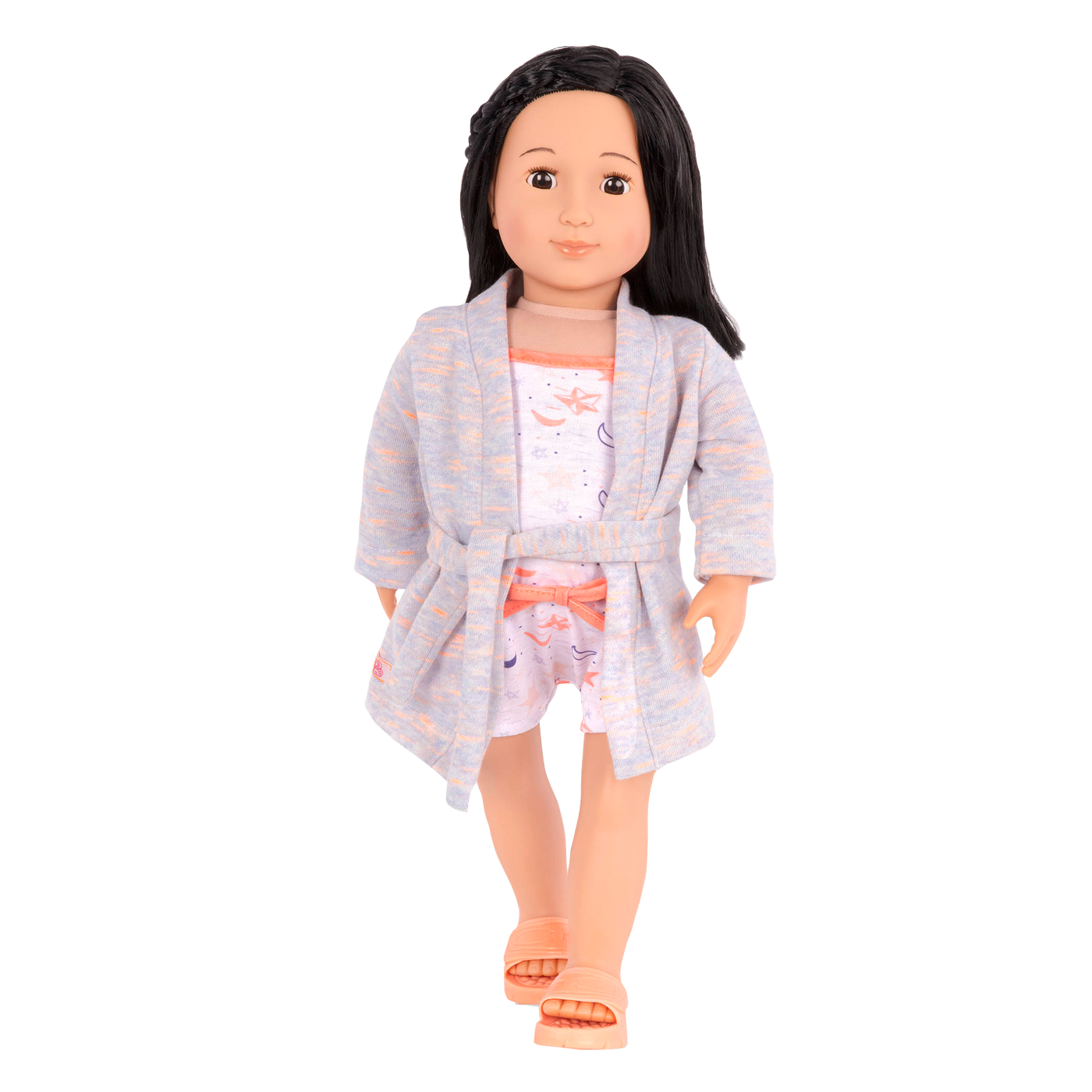Conjunto de pijama con bata para muñecas de 46 cm