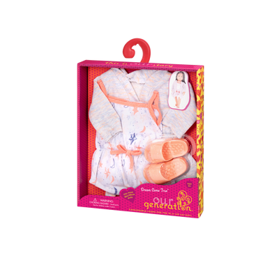 Conjunto de pijama con bata para muñecas de 46 cm