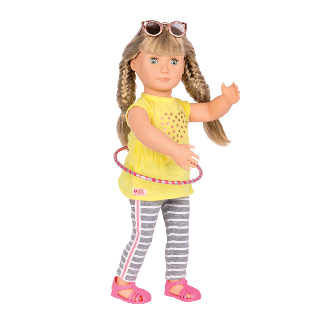 Conjunto de aro de hula hula para muñecas de 46 cm