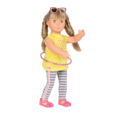 Conjunto de aro de hula hula para muñecas de 46 cm