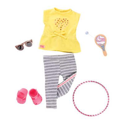 Conjunto de aro de hula hula para muñecas de 46 cm