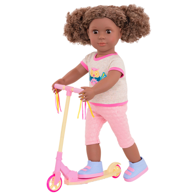 Conjunto deportivo con patineta para muñecas de 46 cm