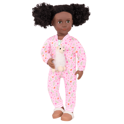 Conjunto de pijama mameluco y peluche para muñecas de 46 cm