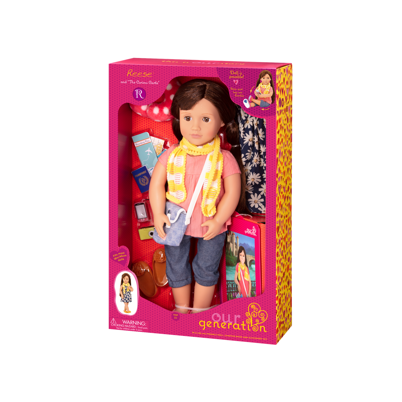 Posable 18-inch Travel Doll & Storybook