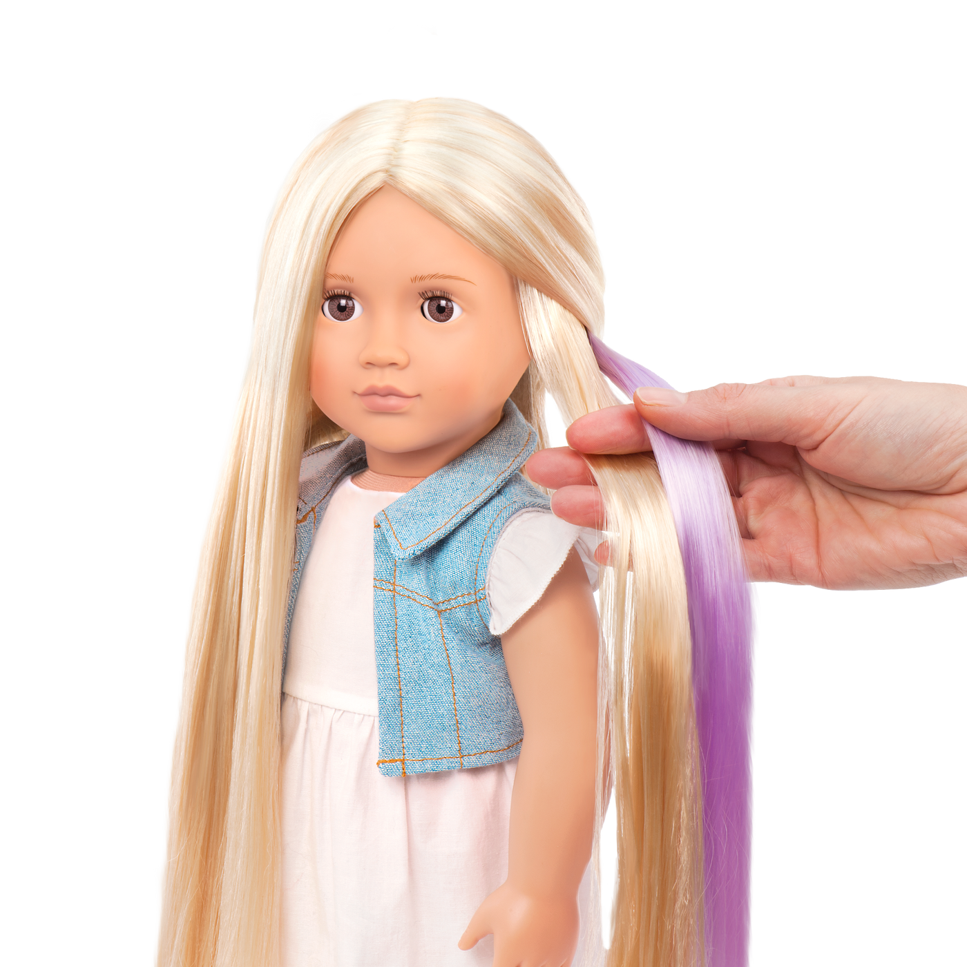 Muñeca de 46 cm con cabello que crece con libro de peinados