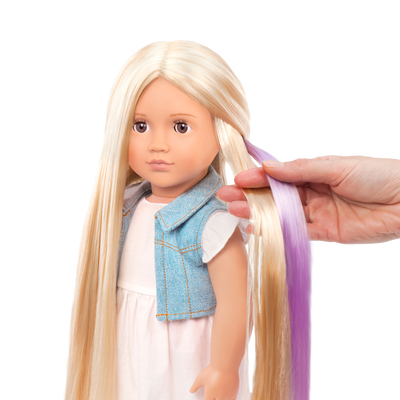 Muñeca de 46 cm con cabello que crece con libro de peinados