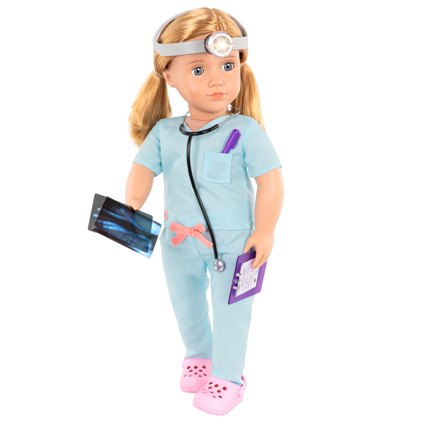 Muñeca doctora con conjunto de uniforme de quirófano