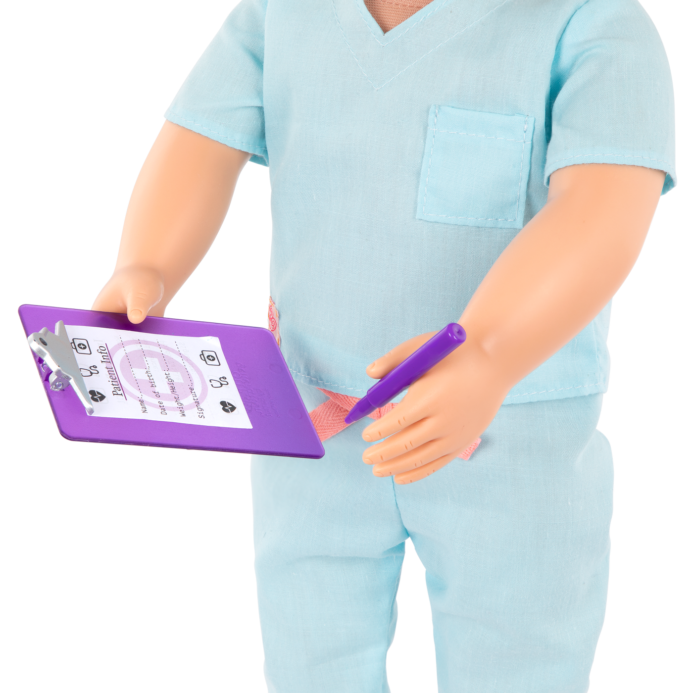 Muñeca doctora con conjunto de uniforme de quirófano