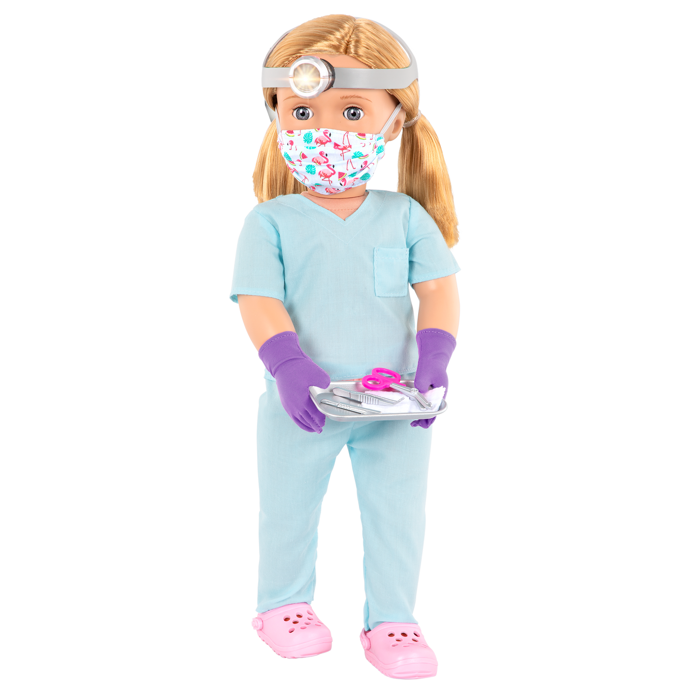 Muñeca doctora con conjunto de uniforme de quirófano