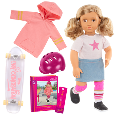 Posable 18-inch Skateboarder Doll & Storybook