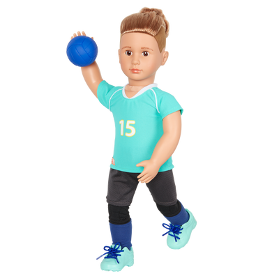 Muñeco de jugador de voleibol posable de 46 cm