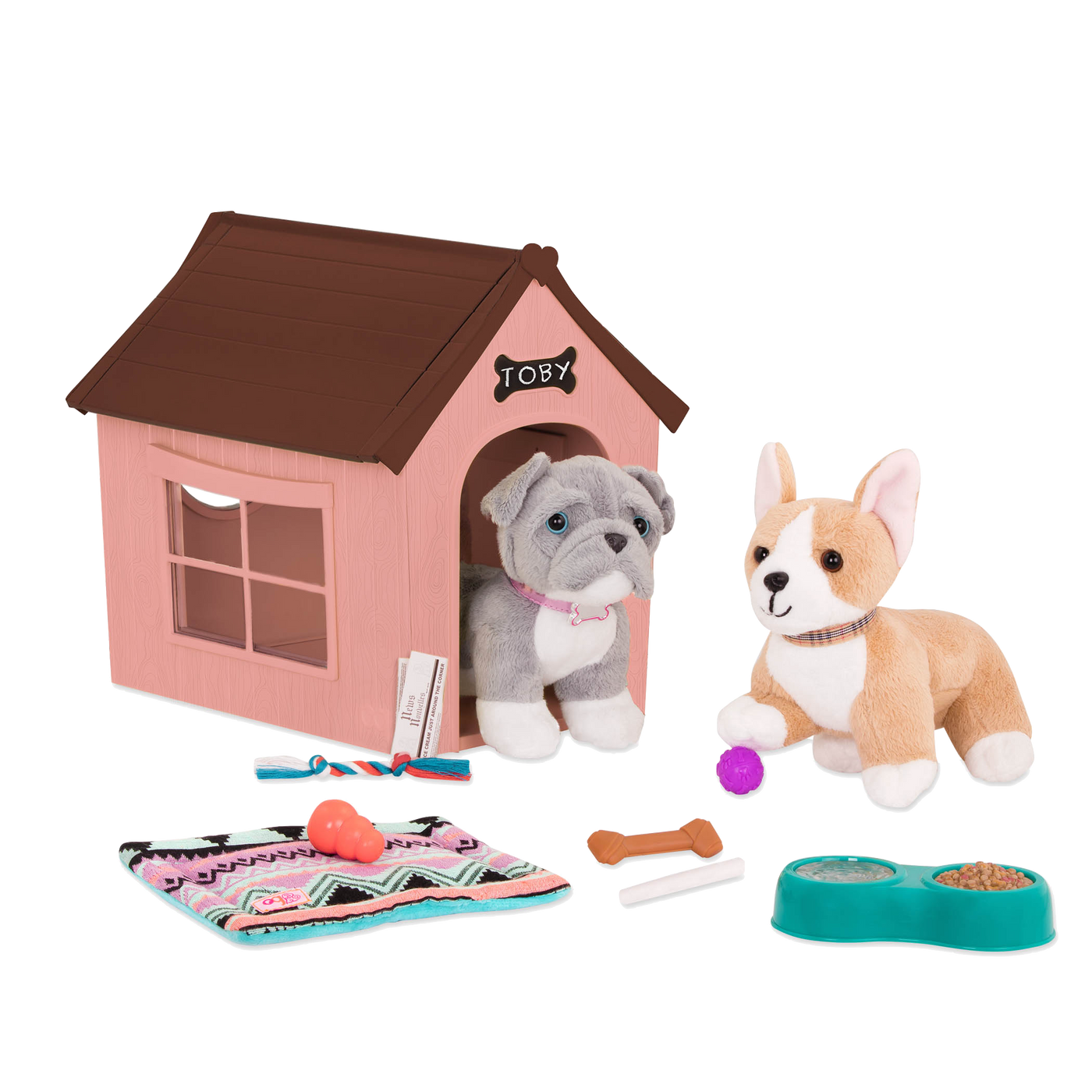 Set de casa de perro para muñecas de 46 cm y mascotas de peluche