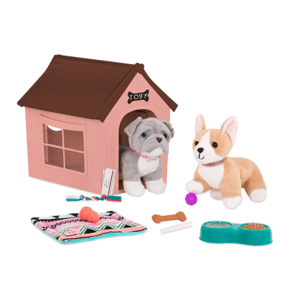 Set de casa de perro para muñecas de 46 cm y mascotas de peluche